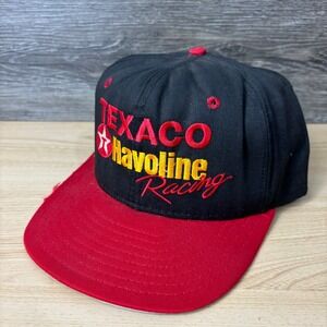 Vintage‎ Texaco Racing Hat Cap Snapback Large Black Red Ernie Irvan Havoline